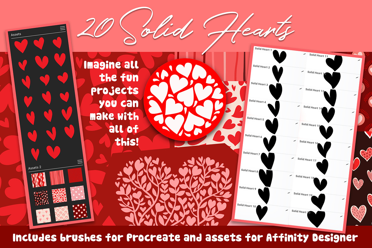 Line Art Hearts Procreate/Affinity, a Brush Add-On by DeloresArt (Photo 6 of 14)