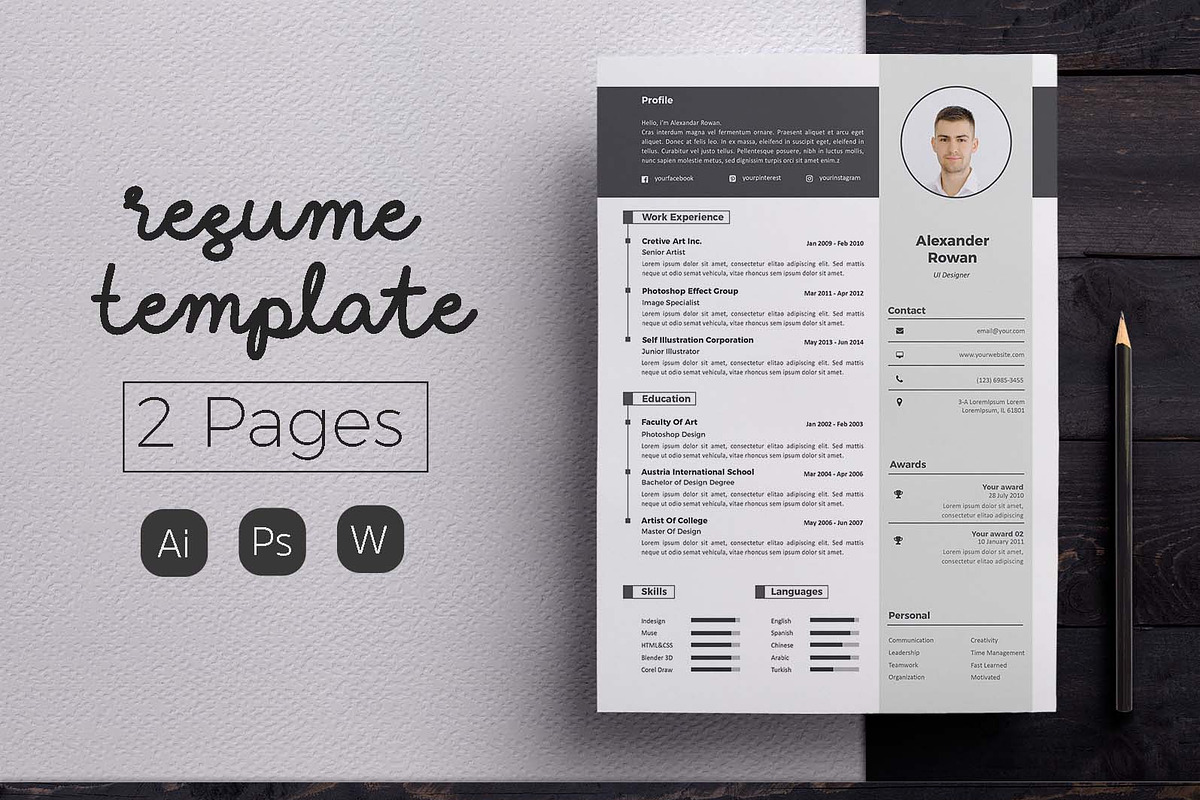 Cover Letter & Resume Template, a Resume Template by Hito Graphic (Photo 1 of 8)