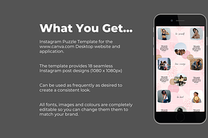 Instagram Puzzle Template: Pink