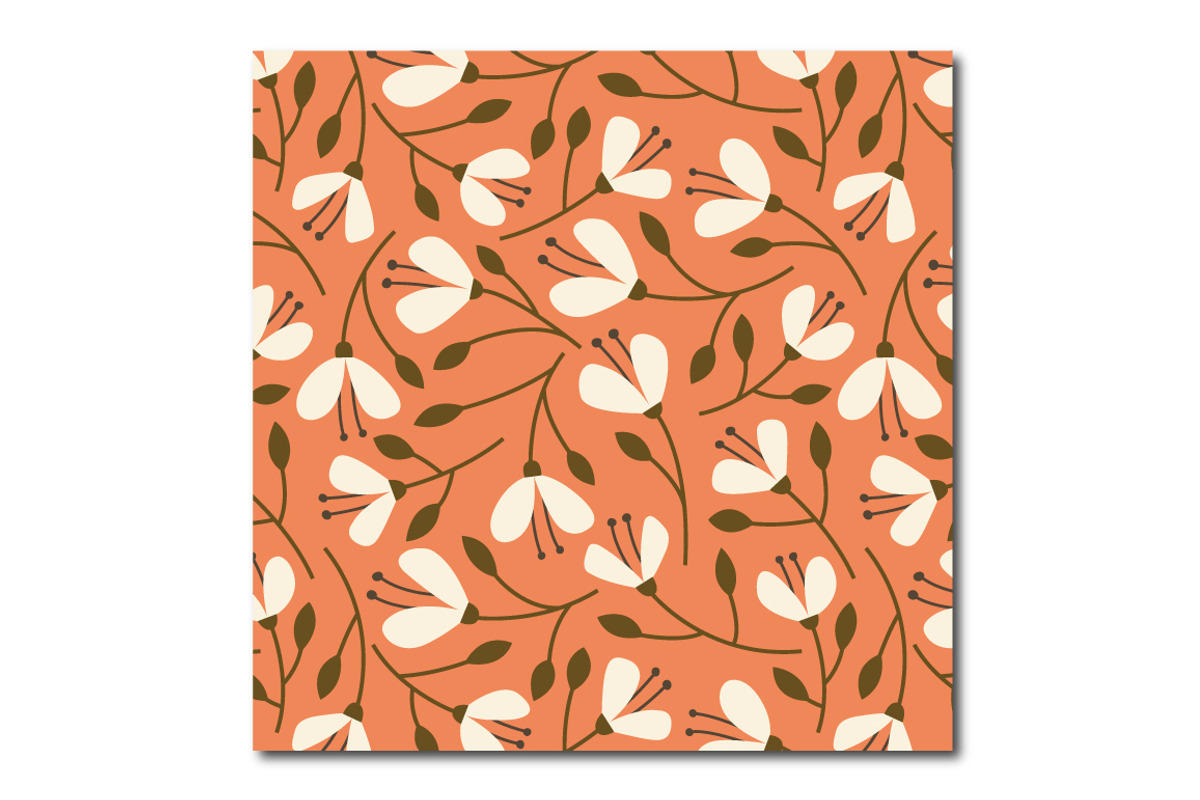 Peachy Flowers Repeat Vector Pattern, a Pattern Graphic by K McCormack Designs (Photo 2 of 4)