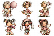 Whimsical Easter Kids Clipart Set, an Illustration by Daily.Designs (Thumbnail 4 of 7)