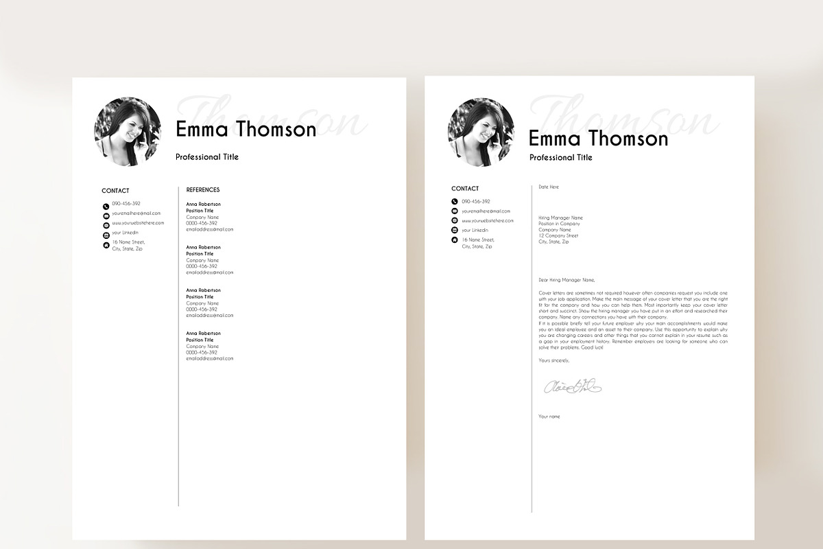 resume template with photo, a Resume Template by PinkJellyfish (Photo 4 of 5)