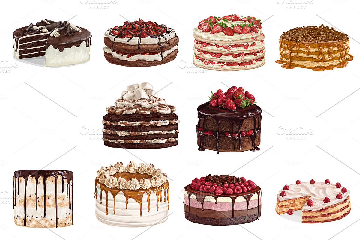 Big 49 cake bundle. VECTOR, a Food Illustration by Natalka Dmitrova art (Photo 4 of 9)