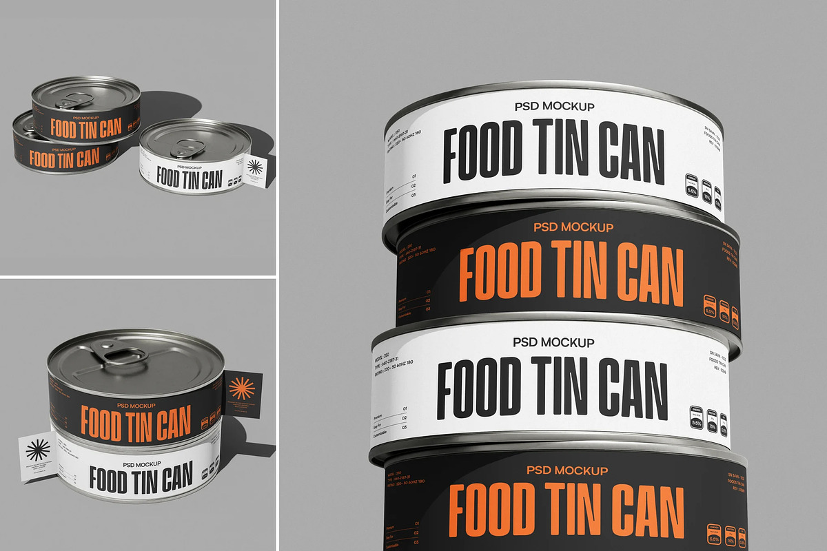 Food Tin Can Mockup, a Packaging Mockup by Brand Earth (Photo 1 of 4)