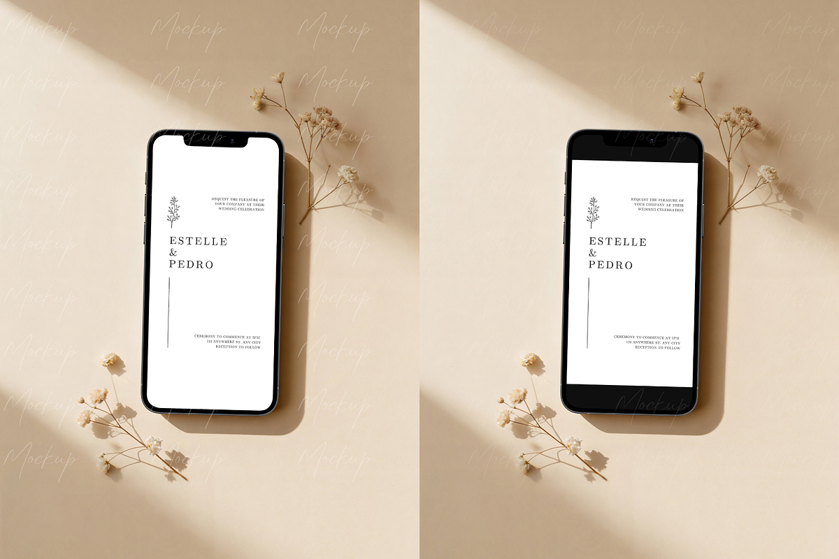 Minimalist Phone Mockup Dry Flowers, a Product Mockup by TatiMockup (Photo 3 of 3)