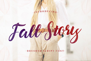 Fall Story - Brushed Script Font, a Script Font by Typefactoryco