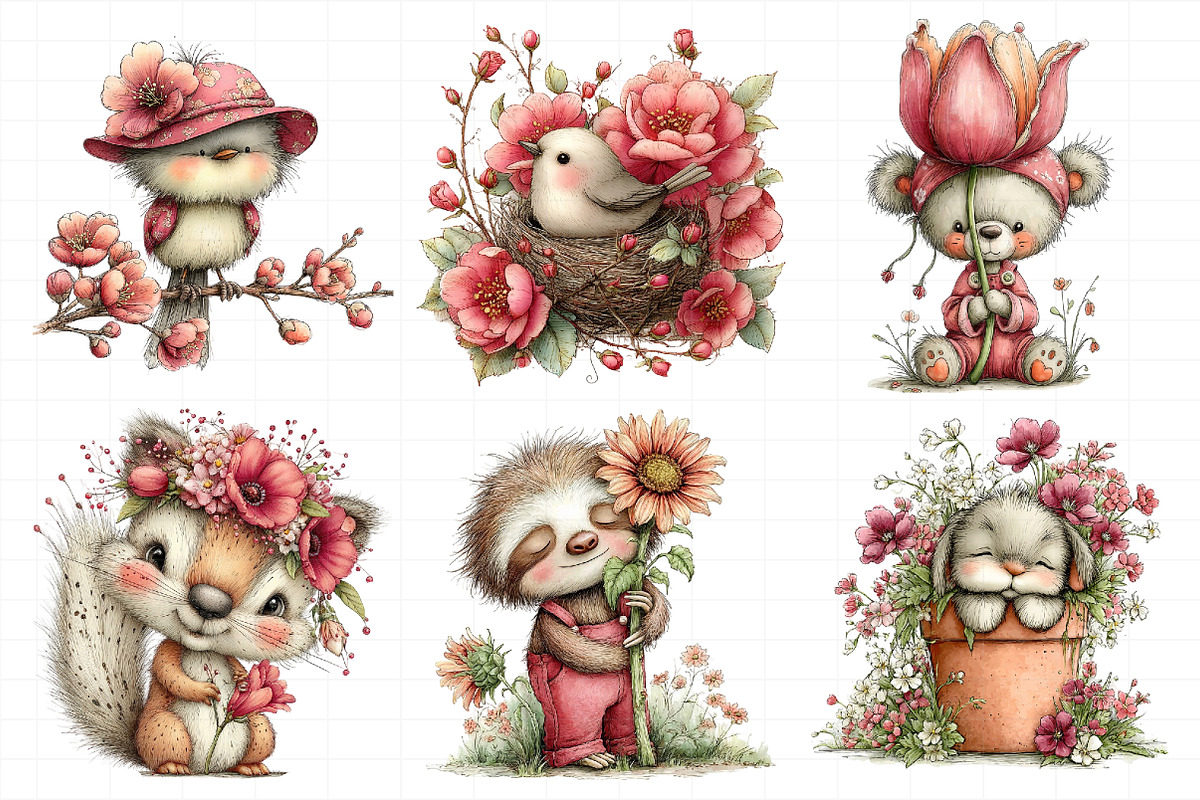 Whimsical Spring Animal Clipart, an Illustration by Daily.Designs (Photo 7 of 8)