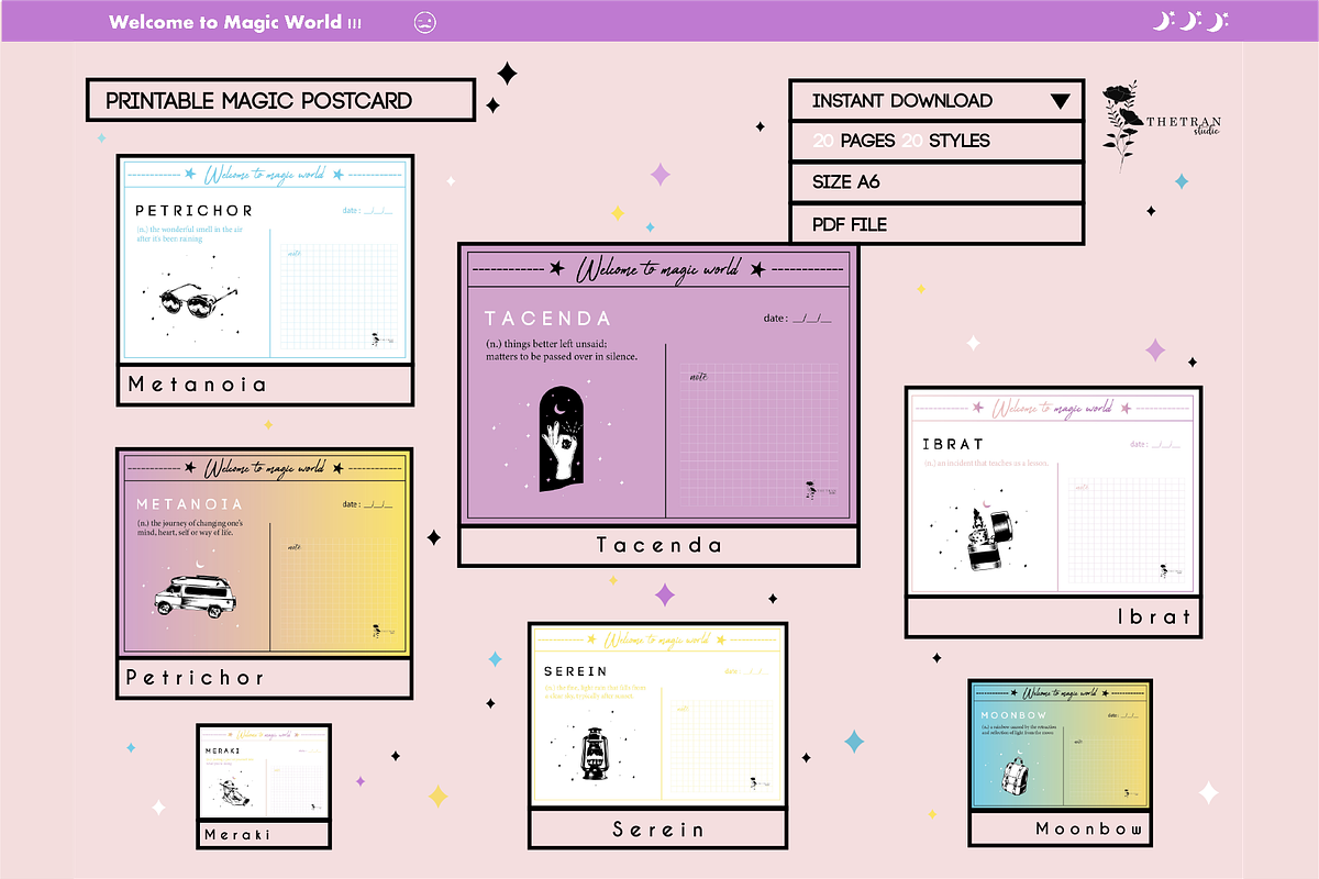 Magic Postcard | Digital Product, a Card Template by The Tran Studio (Photo 1 of 3)