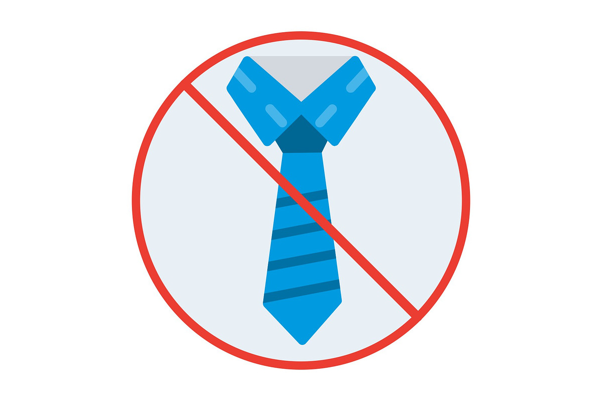 No Tie Flat Icon, a Duotone Icon by Pexelpy (Photo 1 of 2)