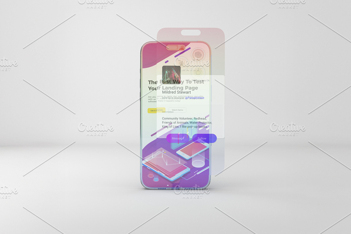 Floating Glass iPhone 16 Pro Max, an iPhone Mockup by Qaleb Studio