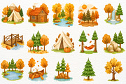Fall Camping Clipart Woodland Animal, a Seasonal Illustration by SugarCloudStudioArt (Thumbnail 4 of 10)