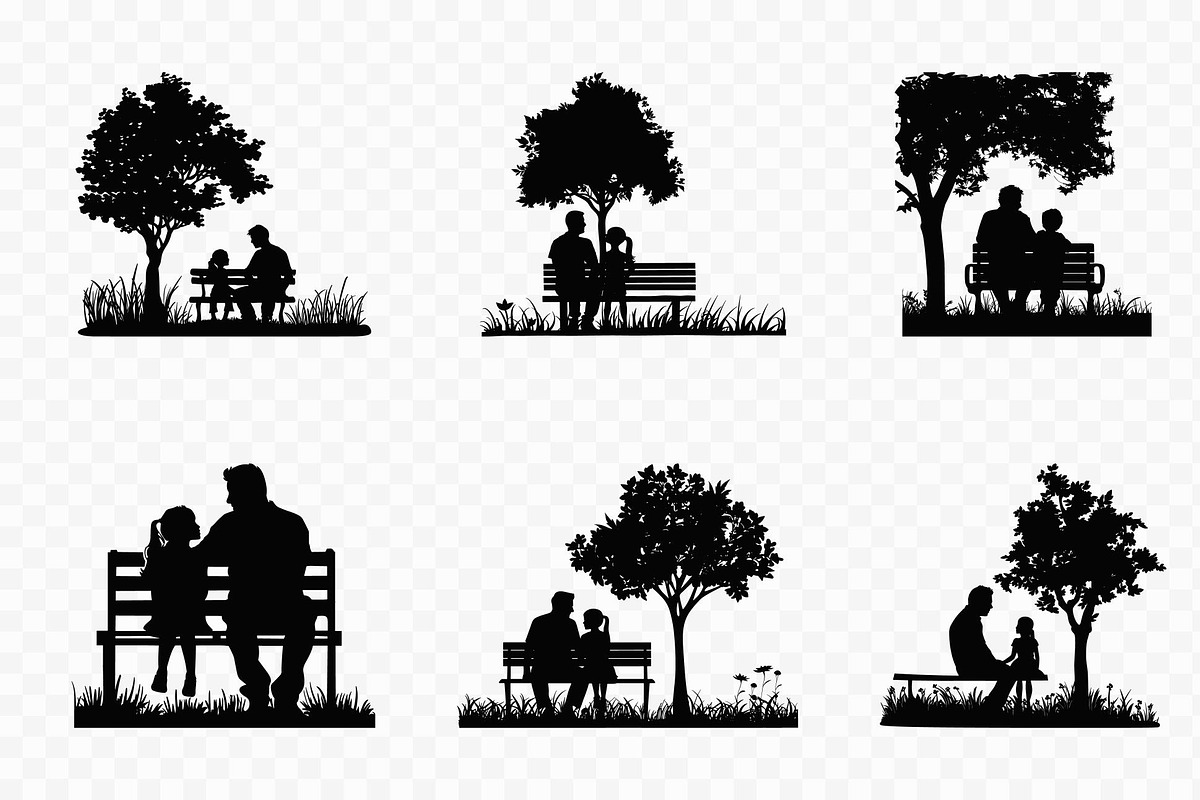 Father and daughter Sitting vector, a Person Illustration by Gfx Expert Team (Photo 2 of 3)