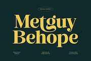 Metguy Behope Bold Serif Display, a Serif Font by timelesstype.co (Thumbnail 1 of 20)