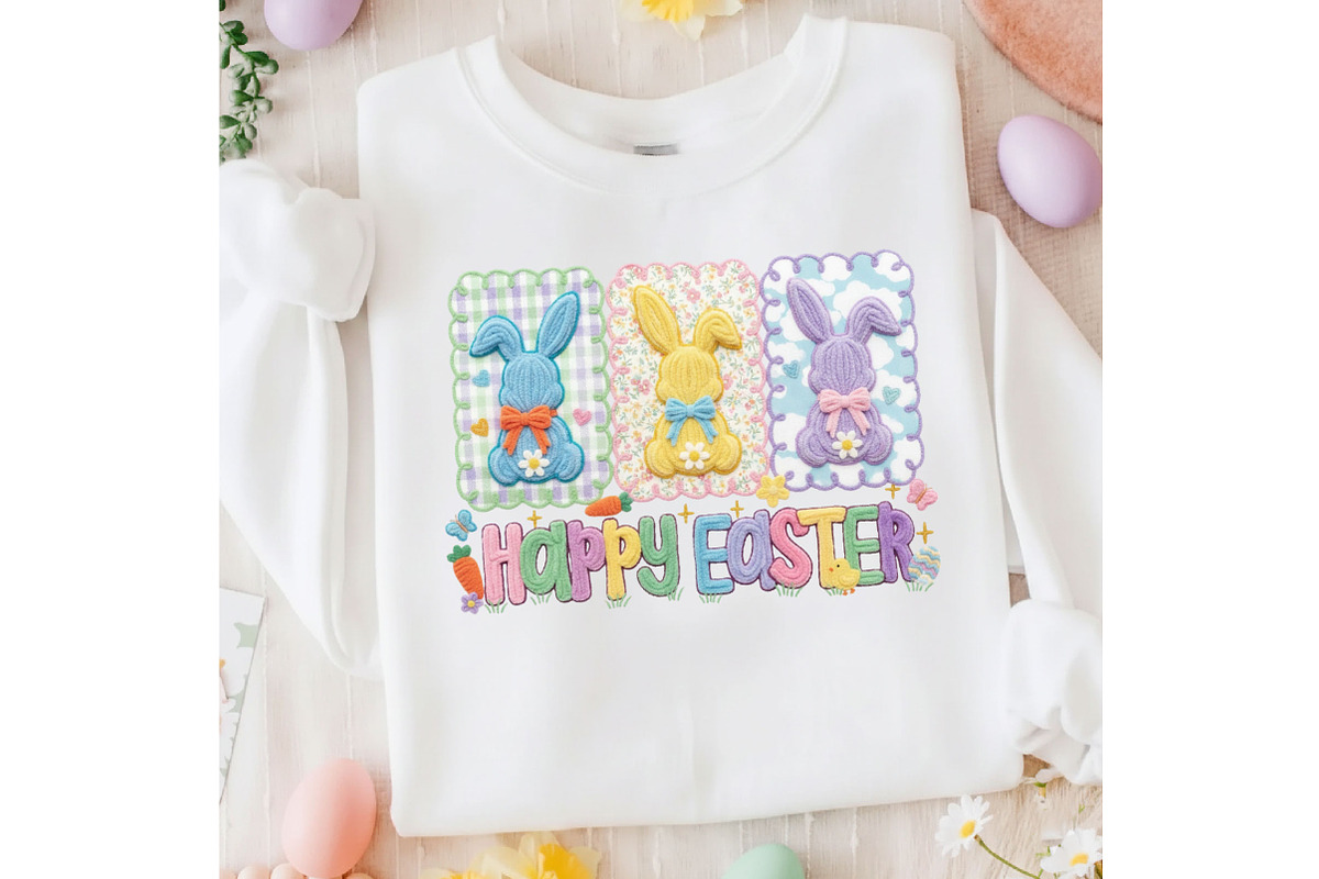 Faux Yarn Happy Easter Png, an Illustration by Designking (Photo 4 of 6)