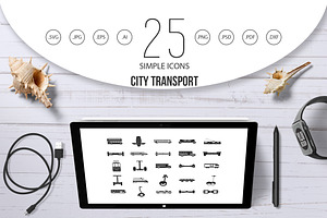 City Transport Icon Set, Simple