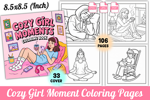 Cozy Girl Moment Coloring Book, a Healthcare Illustration by Design Station