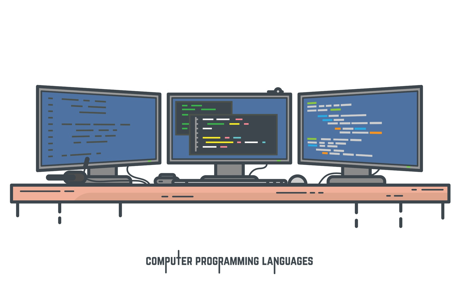 Programming languages concept | Education Illustrations ~ Creative Market