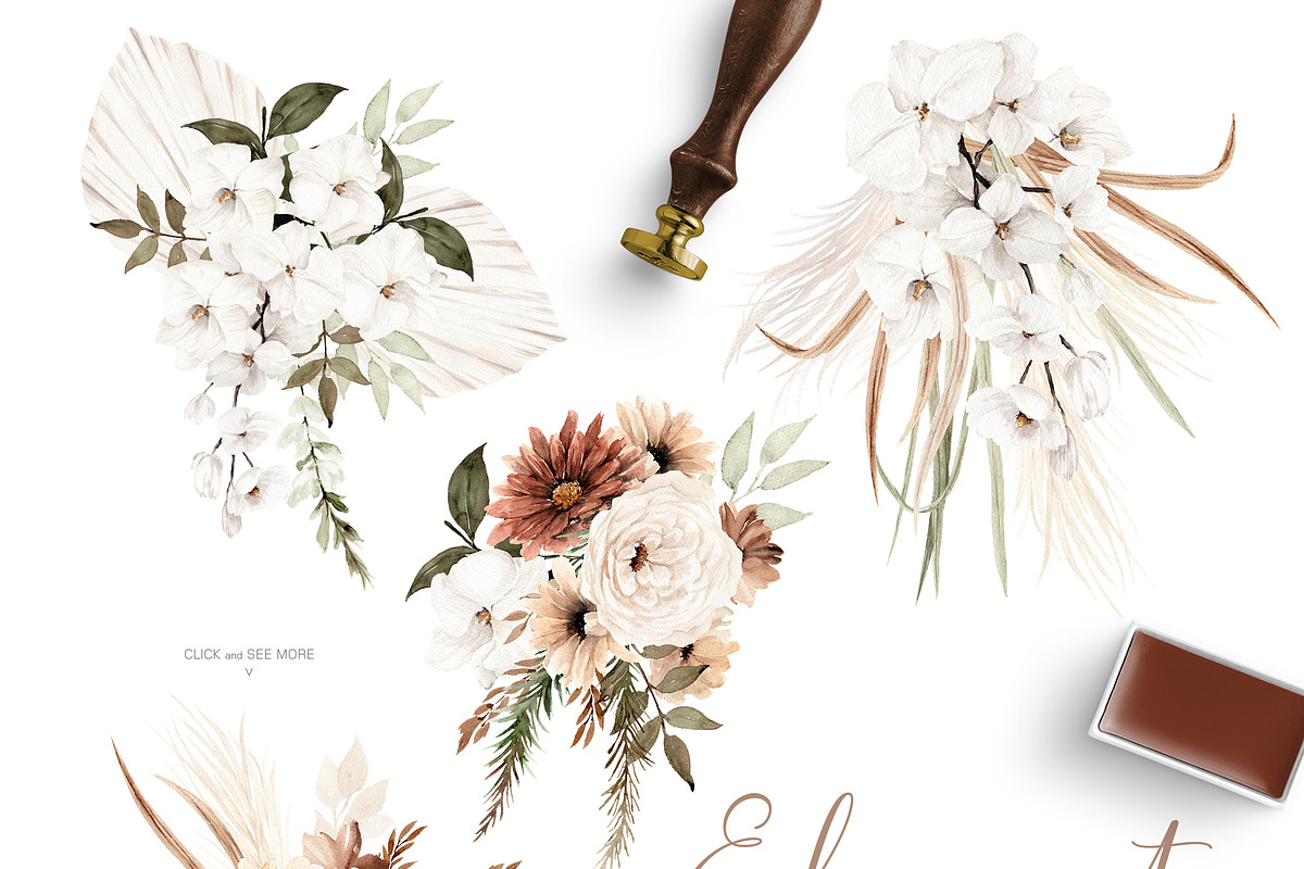 Watercolor flower - Elegant Bohemian, an Illustration by Beigetime (Photo 7 of 12)