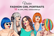 Vector Fashion Girl Portraits, a Person Illustration by Iryna Denysova (Thumbnail 1 of 11)