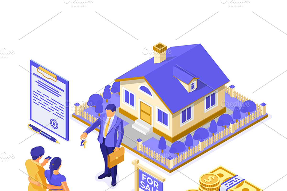 Sale Purchase Mortgage Real Estate, a Finance Illustration by TAlex (Photo 3 of 6)