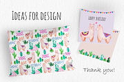 Alpaca Animal. Watercolor Cactus, an Object Graphic by Slastick (Thumbnail 6 of 6)