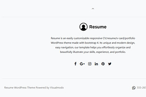 Resume CV Portfolio WordPress Theme