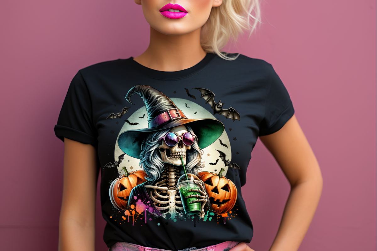 Retro Witch Skeleton and Iced Coffee, a Seasonal Illustration by Bubble Pixel (Photo 4 of 8)