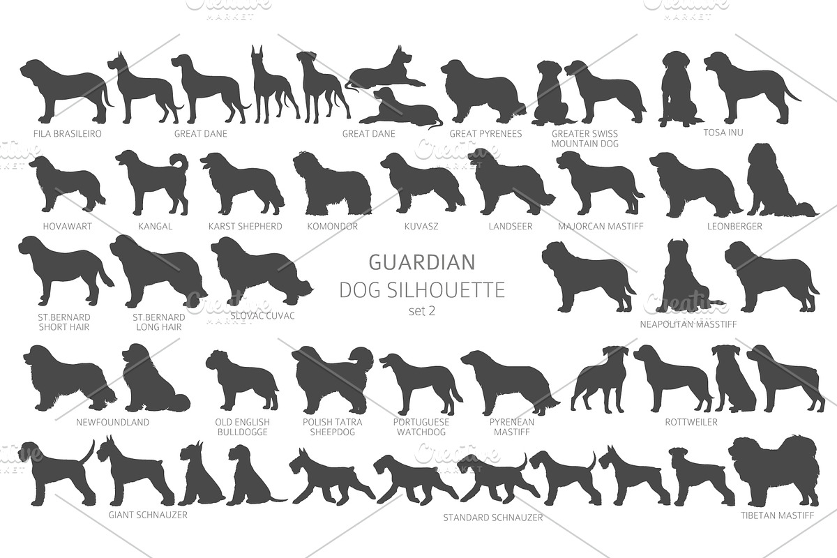 Guardian Dogs Silhouettes, an Animal Illustration by pet design shop (Photo 5 of 17)