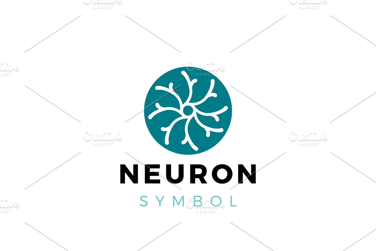 Abstract Neuron Symbol Logo Design