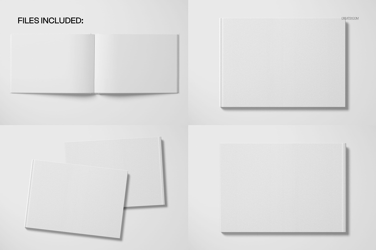 A4 Landscape Book Mockup Set, a Books & Magazine Mockup by creatsy5 (Photo 2 of 9)
