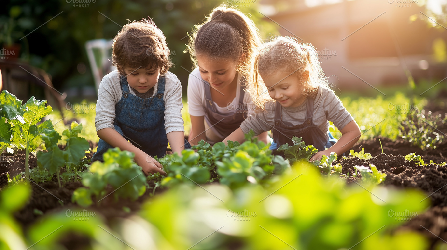 Little siblings gardening together, a Nature Photo by MistyDay