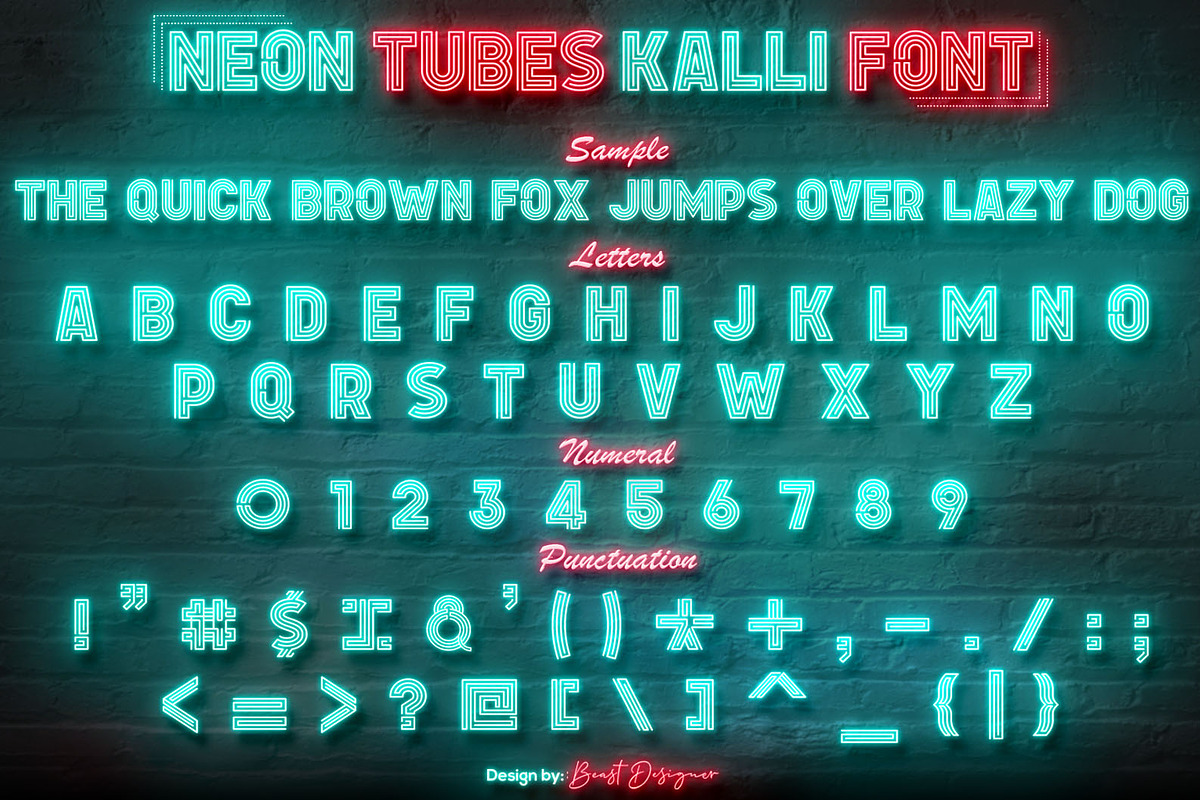 Neon Tubes Kalli, a Sans Serif Font by Beast Designer (Photo 2 of 2)