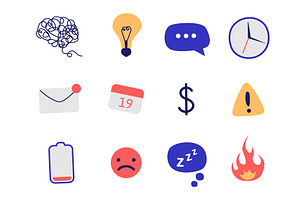 Icons that illustrate emotional, an Object Illustration by Woters little shop