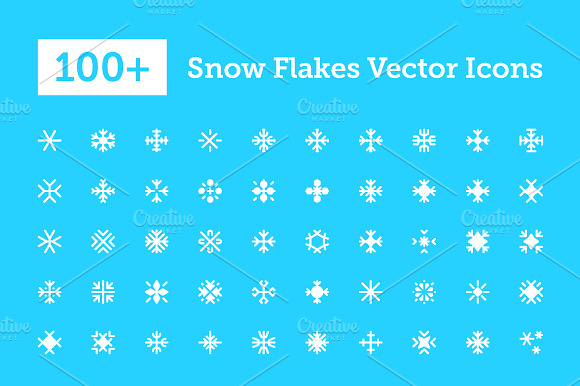 100 Snowflakes Vector Icons