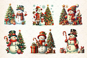 Vintage Christmas Snowman Clipart, a Work Illustration by Dream Creation (Thumbnail 4 of 4)