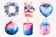 Pink and Blue Christmas Clipart, an Illustration by Dream Creation (Thumbnail 5 of 7)