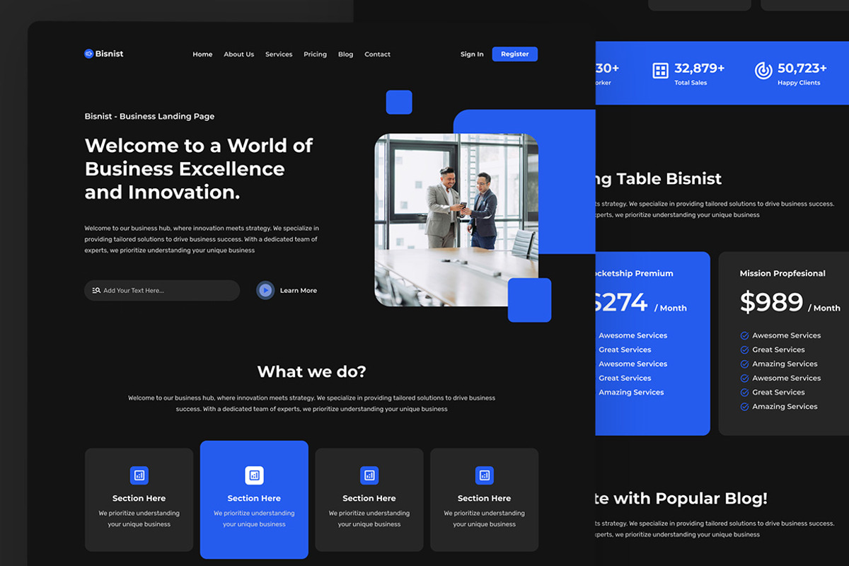 Bisnist - Business Landing Page, an UI Kit Template by ENATIVE (Photo 2 of 4)