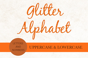 Orange Glitter Alphabet