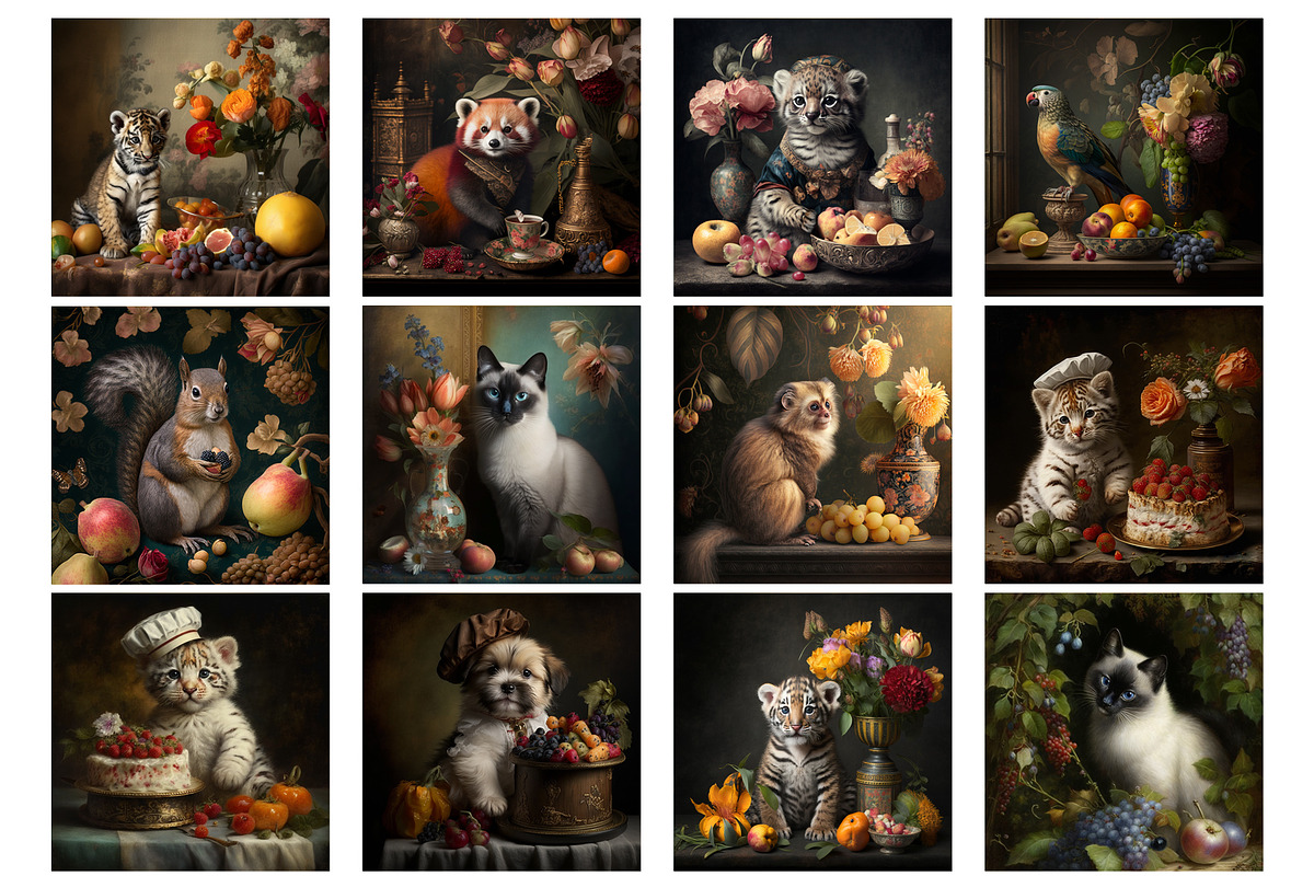 111 Animal Art Still Life Prints, a Background Graphic by YvY (Photo 9 of 11)