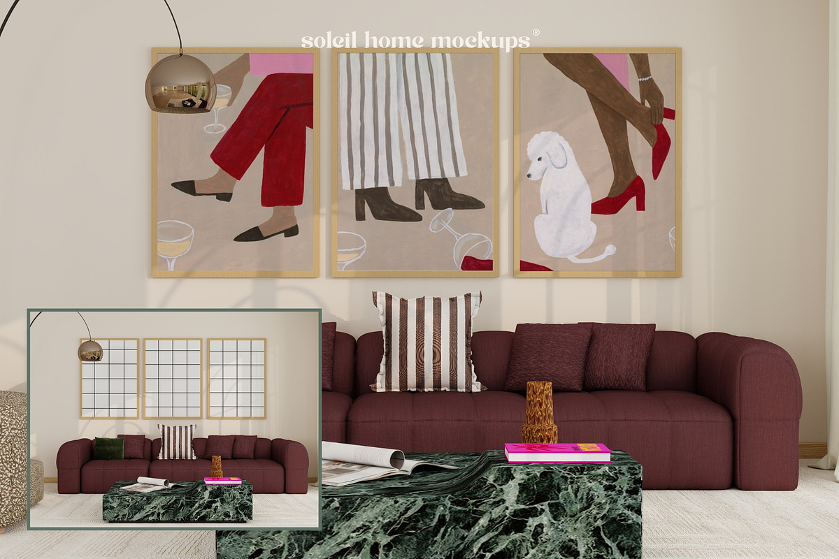 ODYSSEA | Vintage Frame Mockup SET, a Household Mockup by SoleilHomeMockups (Photo 7 of 11)