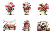 Valentines Day Love Clipart, an Illustration by CreationArt (Thumbnail 6 of 7)