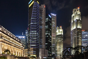 Singapore city skyline, a Photo by saiko3p