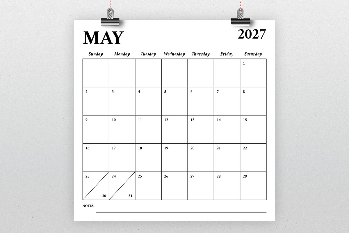 2027 Square 12x12 Calendar Template, a Stationery Template by Running With Foxes (Photo 2 of 5)