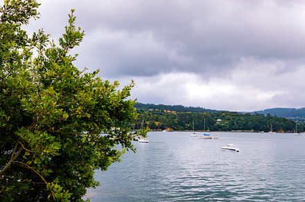 Panoramic view with sailor boats near a small village, a Nature Photo by José Manuel Gelpi