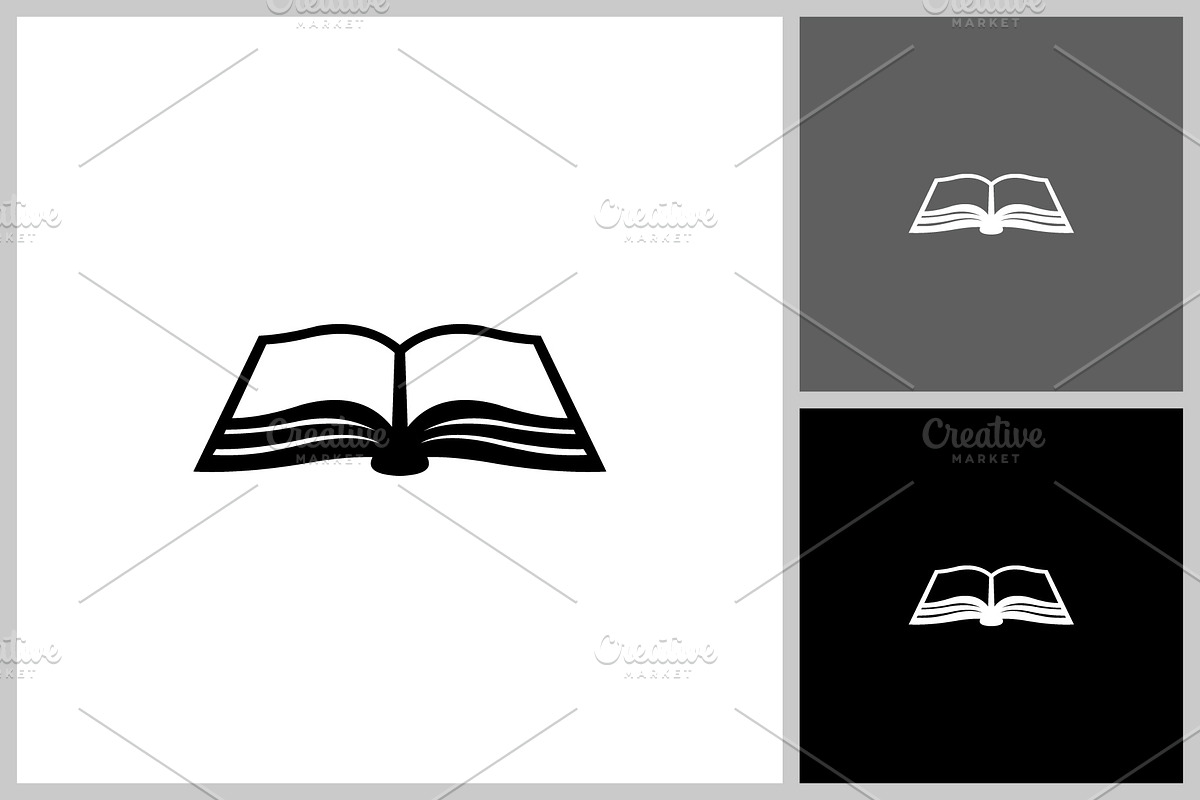 Simple open book silhouette  designs, an Education Illustration by quadrazo