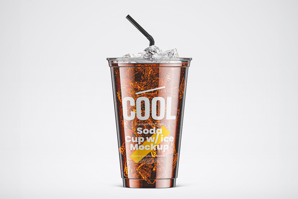 Transparent Soda Cup Mockup, an Advertising Mockup by Se٧enStudio