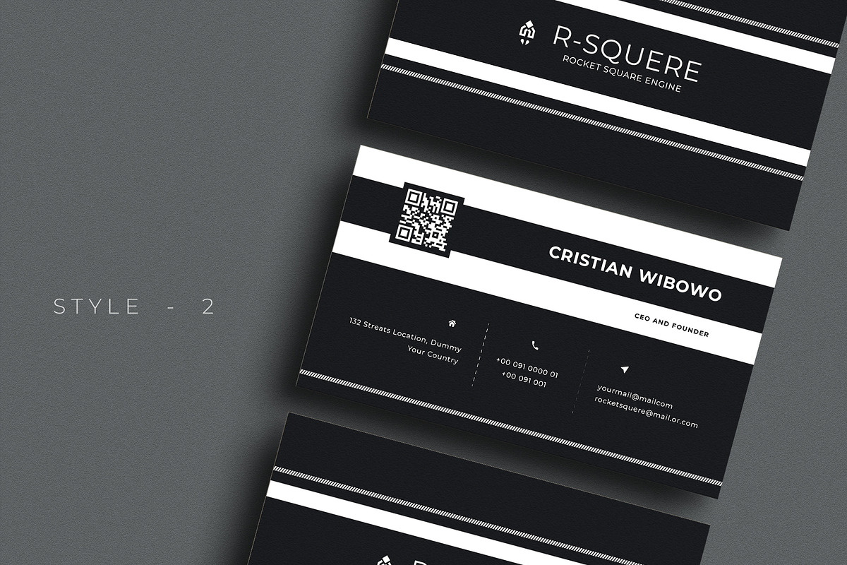 Black White Business Card Template, a Business Card Template by Ctrl space studio (Photo 3 of 5)