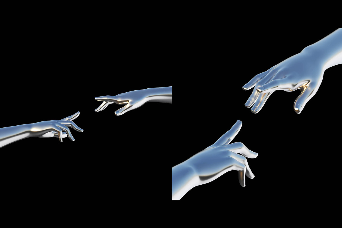metal gesture hands 3d render, a Technology Illustration by Mary P (Photo 1 of 2)