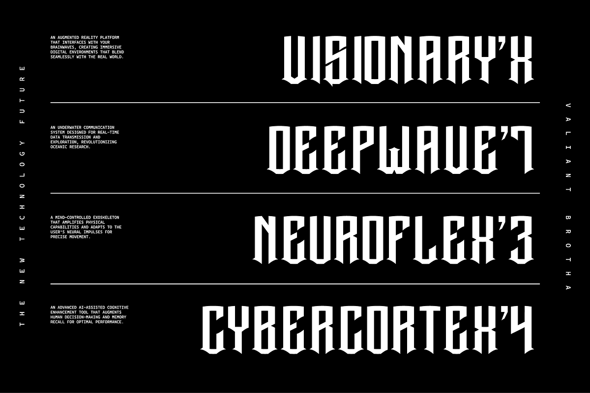 VB Exunite - Futuristic Font, a Serif Font by VALIANTBROTHA (Photo 5 of 9)