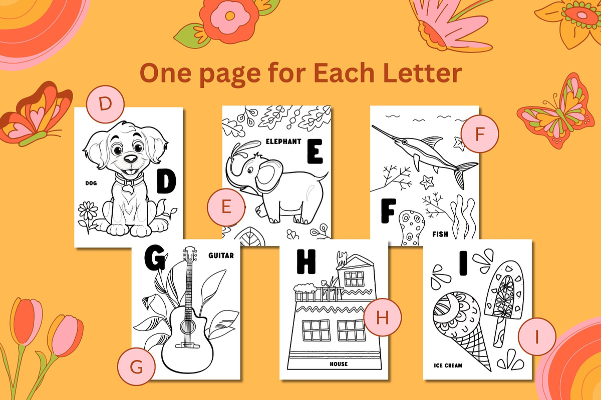 ALPHABET Coloring Book, an Education Illustration by ChristinaDesigns (Photo 2 of 6)